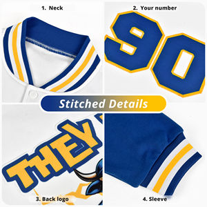 แจ็กเก็ตเบสบอลแขนยาวสำหรับผู้ชายปรับแต่งได้แจ็กเก็ตเบสบอลสไตล์สตรีทแวร์ปักโลโก้ด้านหน้า - Product Image 6