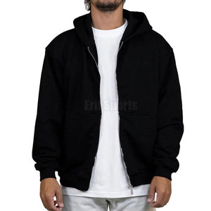 Cotton Blended Zipper Hoodies For Men Loose Fit Winter Fashion Wear Custom Design Solid Color Men Zipper Hoodies - Product Image 3