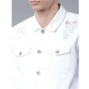 Wholesale Custom <b>Men's</b> Stylish Solid White Denim <b>Trucker</b> <b>Jacket</b> Latest Design 100% Cotton Casual Outdoor Coat Custom Logo OEM - Product Image 6