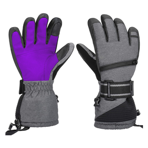 Guantes de esquí de cuero con protección de invierno a prueba de viento impermeable cálido para deportes al aire libre snowboard invierno deportes al aire libre guante - Product Image 5