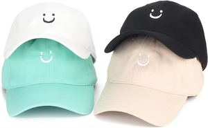 Gorra de Béisbol con Cara Sonriente para Hombre y Mujer, Ajustable, de Perfil Bajo, Sin Estructura, de Algodón, Estilo Dad Hat, Venta al por Mayor, Alta Calidad - Product Image 5