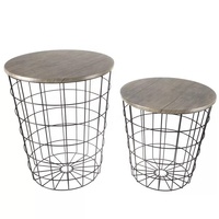 Table basse ronde au design moderne avec cache de rangement latéral en bois massif noir en fer pour maisons contemporaines Depot Meubles décoratifs