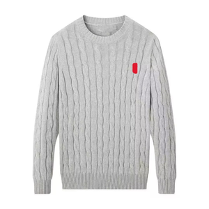 Pull en maille tendance à col rond pour homme, en coton, logo personnalisé sur le devant, OEM, anti-boulochage, séchage rapide - Product Image 4