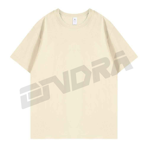 Double fil 400G Heavy Duty Short Sleeve T Shirt for Men Summer Pure Cotton Thick Fabric Tee with Small Neckline Comfortable Fit - Product Image 3