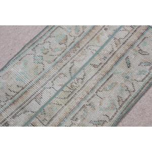 Alfombra Turca de 1.5x2.5 pies (46x76 cm), Alfombra Vintage Azul Abstracta - Product Image 3