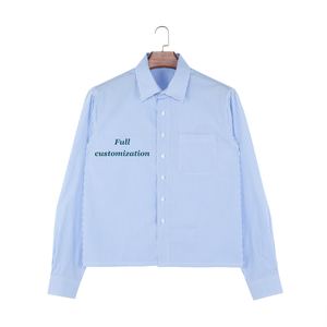 Men Striped <b>Short</b> <b>Sleeve</b> <b>Button</b>-<b>Up</b> Tshirt Turn-Down Collar Business Casual Blue Knitted 100% Cotton Anti-Wrinkle for Office - Product Image 1