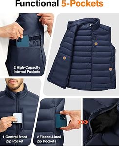 Factory Direct <b>Sale</b> Best Selling Men's Winter Casual Outerwear High Quality Breathable Customized Puffer Vest 100% <b>Zipper</b> V-neck - Product Image 2
