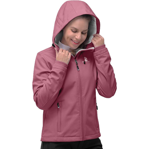 Chaqueta Softshell para mujer, chaqueta de lluvia con forro polar, resistente a la intemperie, ligera, resistente al agua, resistente al viento, chaqueta de carcasa suave - Product Image 1