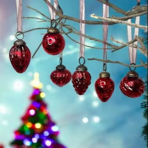 VIXM-50315 Most Popular Mini <b>Glass</b> Christmas Ornament Modern Style Red Wine Clear Gold Turquoise Colors Christmas Decorations - Product Image 1