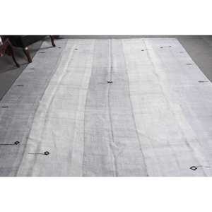 Alfombra Vintage de 9x10.8 pies, Alfombra Turca Extra Grande, Alfombra Gris con Diseño de Patchwork - Product Image 5