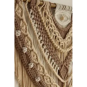 Macramé colgante de pared decoración interior tejido bohemio macramé grande colgante de pared macramé tejido tapiz colgante de pared - Product Image 2