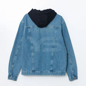 เสื้อแจ็คเก็ตผ้าเดนิมมีฮู้ดสำหรับผู้ชายเสื้อโค้ทขนแกะเนื้อวิสโคสกรอบผ้าไหมพิมพ์โลโก้ออกแบบได้ตามต้องการสำหรับฤดูหนาว - Product Image 2