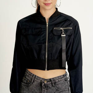 Chaqueta Bomber corta de invierno de alta calidad para mujer, Top transpirable de manga larga en tela, longitud de ropa corta - Product Image 1