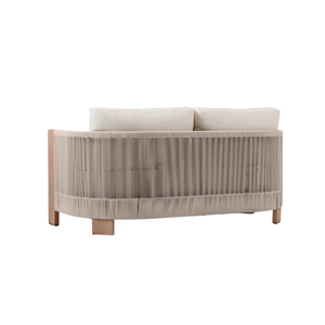 Sofá Moderno de Madera de Teca Maciza para Exteriores con Brazos Planos y Cojines Gruesos - Product Image 6