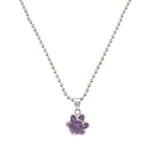 Kriaa Trendy pendentif en forme de fleur 1200901 violet pierre autrichienne plaqué or rhodium motif de chiffres géométriques chaîne de lame en laiton - Product Image 1