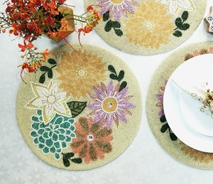 Decorative Handmade Luxury Solid High Quality Premium Embroidered Beaded <b>Table</b> Runner Placemat for Wedding Home Eco-Friendly - Product Image 1