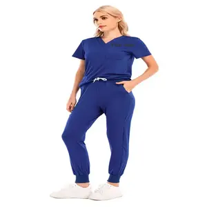 Traje de enfermería antiarrugas personalizado de fábrica, uniforme médico elástico, chaqueta, restaurante de Hospital/bares, uniformes de barra de calidad - Product Image 1