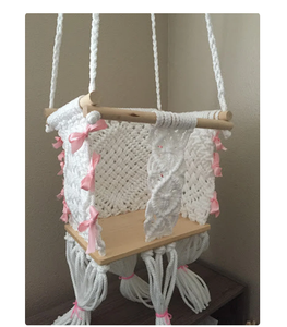 NON DYAED COTTON HANDMADE NATURAL Baby <b>Swing</b> Set Style Color Baby Bedside Sleeper - Product Image 1