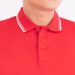 <b>Red</b> Polo Shirt Premium Cotton Blend Vibrant Color Modern Fit Comfortable <b>Fabric</b> for Retail Events or Corporate Brand Uniforms - Product Image 5