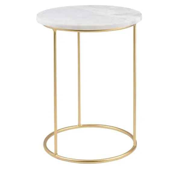 Simple Handmade Metal Rod And Marble Nesting Table/Board Coffee And Tea Displayed Metal Side Large Table Factory Direct Supply
