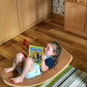 Planche d'équilibre en contreplaqué Durable de haute qualité pour enfants blanc avec feutre bleu réforme corporelle Pilates Yoga enfants réformateur Pilates - Product Image 4