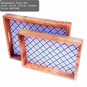 Plateau en bois artisanal de taille moyenne de qualité supérieure accessoire de service de cuisine exquis vaisselle jetable vaisselle en gros - Product Image 4