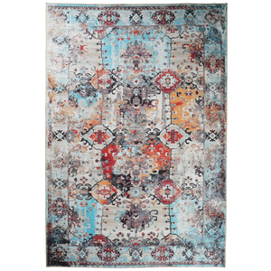 Tapis turc tissé à la machine Adiva, lavable, en polyester, avec envers en coton, antidérapant, motif géométrique uni, pour la maison - Product Image 5