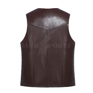 เสื้อกั๊กแฟชั่นหนังแท้สำหรับผู้ชายสำหรับผู้ใหญ่เสื้อกั๊กลำลองระบายอากาศได้ดี - Product Image 2