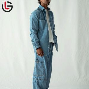 Camisa Vaquera de Alta Calidad para Hombre, 100% Algodón, Manga Larga, Color Personalizado, Cuello Mao, Estilo Hip Hop, Moderno - Product Image 2