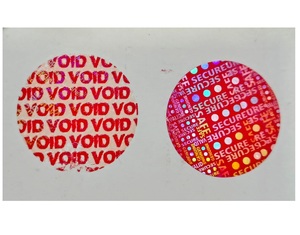 Autocollants en papier adhésif holographique rond de 28 mm de couleur argent, imprimés sur mesure, transparents, en 3D, pour l'emballage - Product Image 4