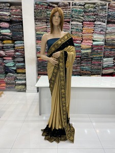 Les plus recherchés indien \ pakistanais traditionnel exclusif Georgette Saree Séquence Travail Sari Élégant Nuptiale Fêtes De Mariage Indien - Product Image 4