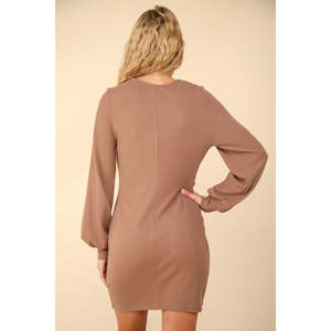 Abito Mini Bodycon Elegante Molto J con Dettagli Arricciati, Vita Impero, Decorazione Drappeggiata, Cerniera, in Spandex per Feste e Uso Quotidiano Primavera XS-XL ODM - Product Image 2