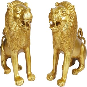 2ชิ้นสีทอง8นิ้วทองเหลืองรูปสิงโตสำหรับตกแต่งบ้านสำหรับวันเกิดอีสเตอร์งานเฉลิมฉลองครบรอบวันแต่งงาน - Product Image 2