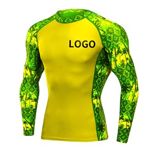 Camisetas de entrenamiento con logotipo personalizado para hombre, camisetas deportivas de Spandex de punto de algodón y poliéster, patrón impreso para - Product Image 2