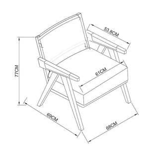 Chaises de Salle à Manger en Rotin Teck de Style Royal Antique Vintage de Luxe Moderne Fait à la Main Inspiré de Chandigarh Pierre Home Office - Product Image 6