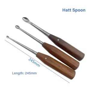 Cuillère de Hatt à lame ronde, manche en bois, instrument orthopédique pour excision de la tête et du cou de l'articulation fémorale, par Surgiright - Product Image 5
