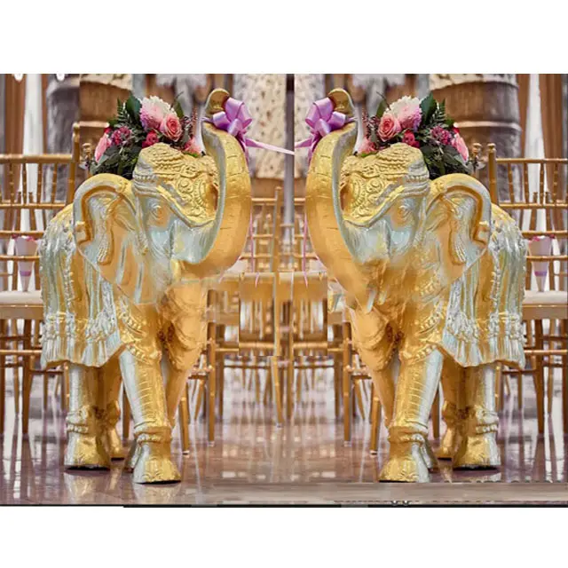 Traditional Wedding Elephant Statues For Aisle Dec Golden Elephant Statues For Wedding Decor Royal Wedding Elephant Statues