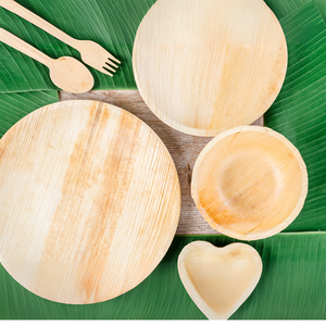 Vajilla desechable biodegradable de placa redonda de hoja de palma Areca de 10 pulgadas de catering para eventos y exportación - Product Image 4