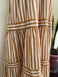 Estilo caliente elegante fiesta una línea correa ajustable vestido raya algodón largo sin mangas verano vestidos de mujer - Product Image 3