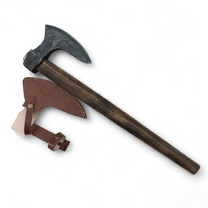 Hacha de Acero D2 de 19.5 Pulgadas Personalizada Jexmoo, Hachas Tomahawk con Mango de Madera de Palisandro, Funda de Cuero, Regalo para Exteriores, Hecho a Mano, Estilo Industrial - Product Image 1
