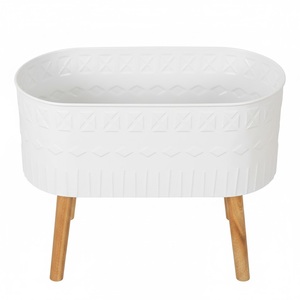 Jardinières d'intérieur modernes en métal noir mat avec supports en métal de couleur crème, lot de 2, pots de plantes décoratifs pour le sol, décoration de jardin d'intérieur - Product Image 5