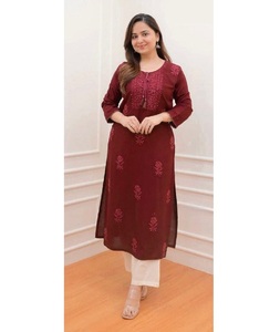 Most Beautiful <b>Women</b> Wear Rayon <b>Kurtis</b> Pajama Kurta Embroidery Designs <b>for</b> <b>Women</b> Casual Wear Collections with Low Price <b>Kurtis</b> - Product Image 1