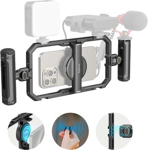 <span class=keywords><strong>Kit</strong></span> Gabbia Universale a Sgancio Rapido SmallRig Basic per Smartphone, <span class=keywords><strong>Kit</strong></span> Rig Video in Alluminio con Doppia Impugnatura e Controllo Wireless - Product Image 1