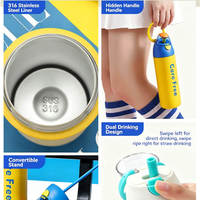 Botella de Agua Deportiva de 700 ml para Actividades al Aire Libre, de Acero Inoxidable, Portátil, con Pajita y Boquilla, Termo al Vacío, a Prueba de Fugas
