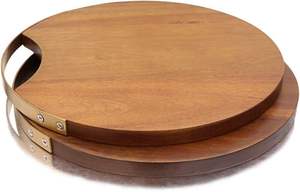 Planches à découper de cuisine Assiette alimentaire en bois Pizza Sushi Pain Plateau entier Planche à découper Planches à fromage Bois d'acacia - Product Image 5