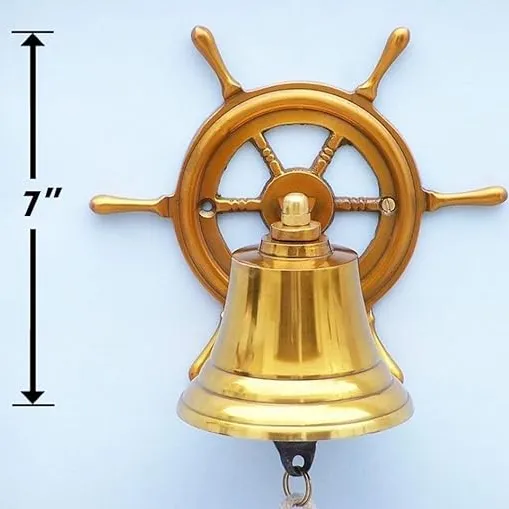 Морской латунный настенный подвесной колокольчик, 7 дюймов для украшения