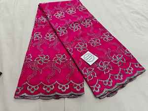 Tissu voile en coton peigné de haute qualité, respirant, broderie traditionnelle multicolore, thoub pour femmes, lafaya, thoub soudanais - Product Image 4