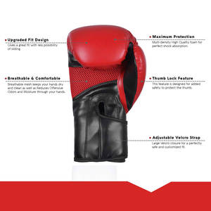 Excelente agarre y soporte de muñeca para un rendimiento óptimo Guantes de boxeo resistentes a los impactos construidos para sesiones de entrenamiento intensas - Product Image 5