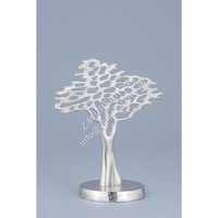 Ensemble de sculptures d'arbres floraux modernes plaquées nickel, 3 pièces, faites à la main, mobiles, taille personnalisable, décoration de table, artisanat métallique pour salon