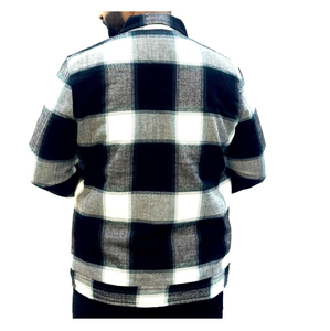 Camisa a cuadros de franela de algodón 100% de calidad superior para hombre con bolsillos delanteros y diseño de Chaqueta larga de invierno con cremallera - Product Image 2